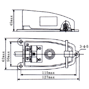 EKW-5A-B腳踏開關(guān)安裝尺寸 EKW-5A-B腳踏開關(guān)安裝尺寸